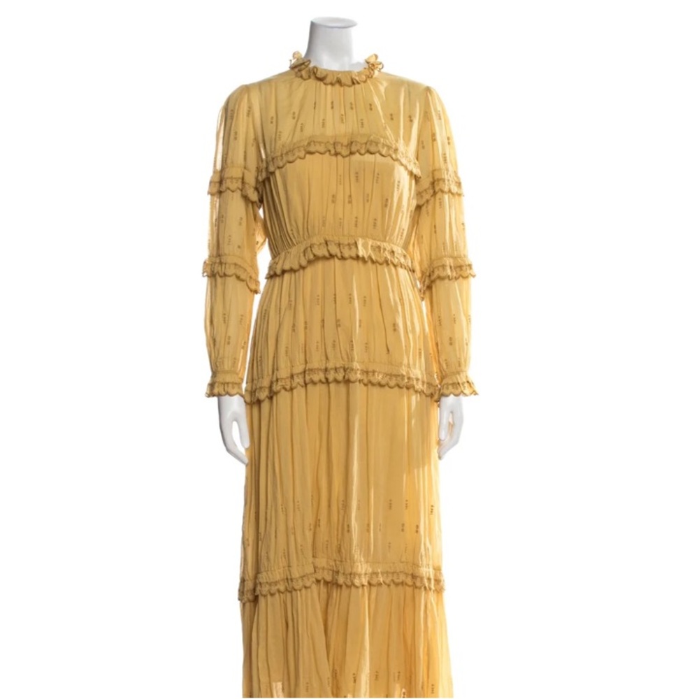 Isabel Marant Etoile Embroidered Maxi Dress Ochre 8